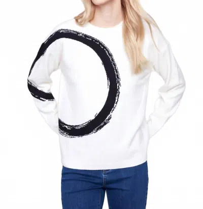 Charlie B Placed Jacquard Crew Neck Sweater In Ecru In White
