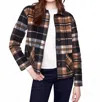 Charlie B Plaid Reversible Jacket In Cocoa In Brown