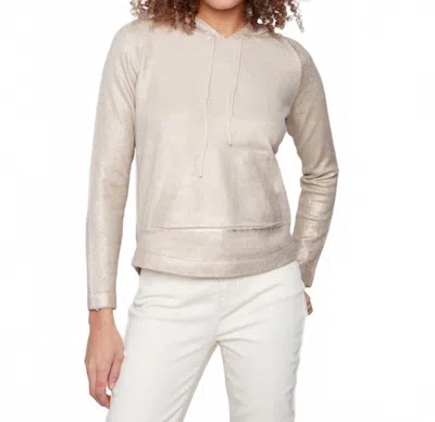 Charlie B Plush Knit Hoodie Sweater In Champagne In White