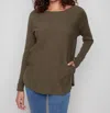 Charlie B Plushy Knit Sweater In Spruce In Green