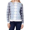 Charlie B Plushy Zig Zag Sweater In Snowflake In Grey