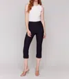 Charlie B Port Royale Capri Pant In Black In Black