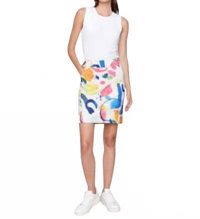 Charlie B Print Stretch Skort In Abstract In White