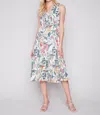 Charlie B Ruffle Dress In Floral In Purple
