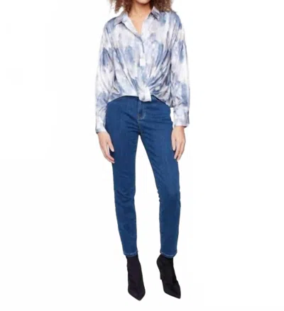 Charlie B Printed Button-down Shirt In Pearly In Blue