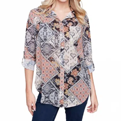 Charlie B Printed Button-front Blouse In Paisley In Multi