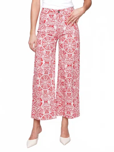 Charlie B Printed Cotton Flare Pants In Fiesta