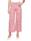 Charlie B Printed Crop Flare Patch Pocket Pant In Fieats In Multi