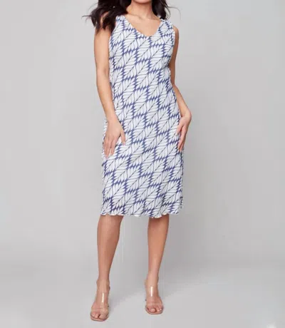 Charlie B Printed Cotton Gauze Dress In Marine In Blue