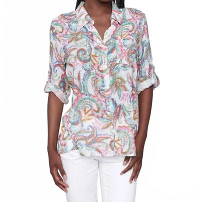 CHARLIE B PRINTED COTTON GAUZE SHIRT IN CARNIVAL