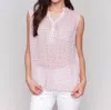 Charlie B Printed Cotton Gauze Sleeveless Shirt In Waves