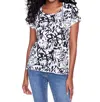 Charlie B Printed Cotton Knit T-shirt In Black/white In White