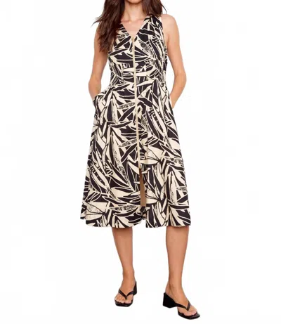 Charlie B Printed Cotton Voile Front-zip Midi Dress In Luna In Multi