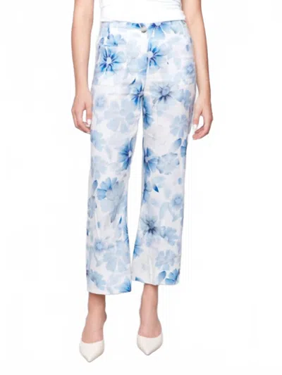 Charlie B Printed Cropped Pant In Celestial In Blue