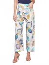 Charlie B Printed Cropped Straight Leg Pants In Birds Of A Feather In Multi