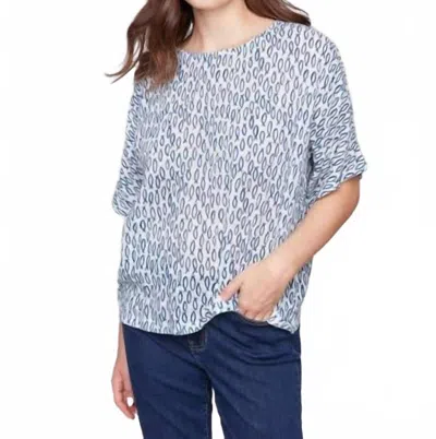 Charlie B Printed Dolman Cotton Blouse In Fish