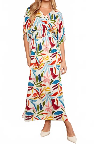 Charlie B Printed Dolman Sleeve Maxi Dress In Solstice In Multi