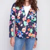 Charlie B Printed Linen Blazer In Gardenia