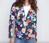 Charlie B Printed Linen Blazer In Gardenia In White