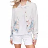 Charlie B Front Pocket Floral Jacket In Supernova In White