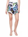 Charlie B Printed Linen Blend Wrap Skort In Tiles In Multi