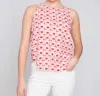 Charlie B Printed Linen Top In Boxed Cherry In Multi