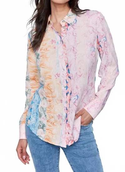 Charlie B Printed Long Sleeve Button Up In Multi