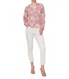 Charlie B Printed Long Sleeve Popover Blouse In Ditsy