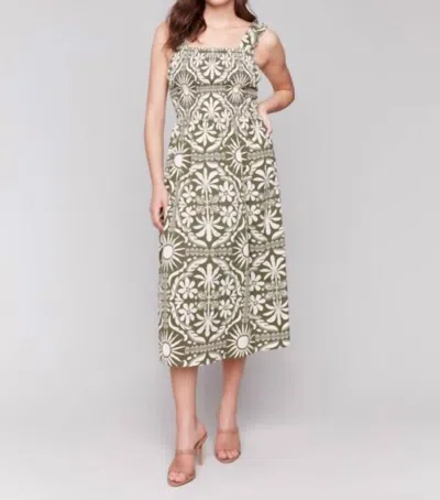 Charlie B Printed Midi Dress In Celadon In Pink