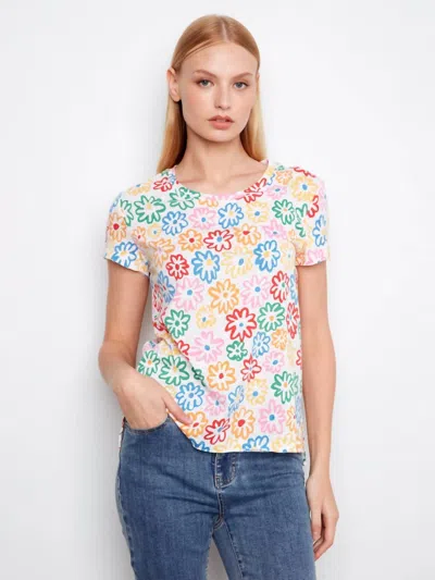 Charlie B Printed Organic Cotton Jersey T-shirt In Graffiti In Multi