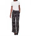 Charlie B Printed Pleated Pocket Pant In Geometric In Black