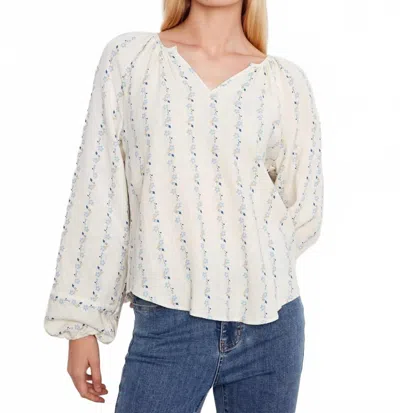 Charlie B Printed Raglan Long Sleeve Blouse In Petaline In Multi