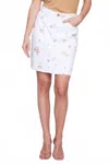 Charlie B Printed Skort With Frayed Hem In White In White