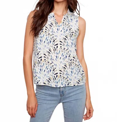 Charlie B Printed Sleeveless Blouse In Zephyr In Multi