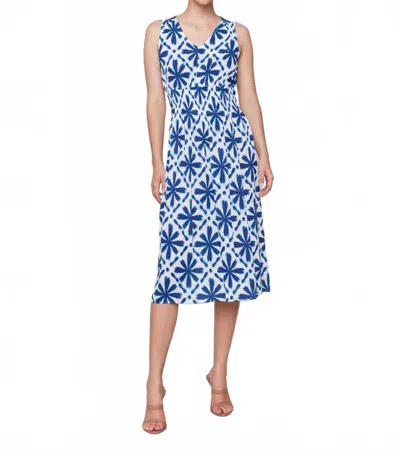 Charlie B Printed Sleeveless Empire Waist Dress In Mosaic In Multi