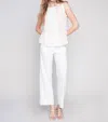 Charlie B Printed Sleeveless Linen Blouse In Tulip In Multi