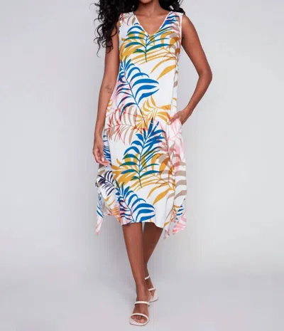 Charlie B Printed Sleeveless Midi Dress In Leaf P598 In Multi