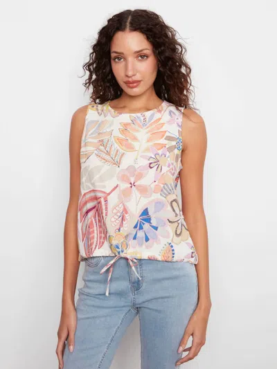 Charlie B Printed Sleeveless Top In Maui In Multi