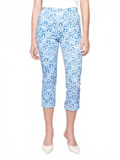 Charlie B Printed Stretch Pull On Capri Pant In Stars In Multi
