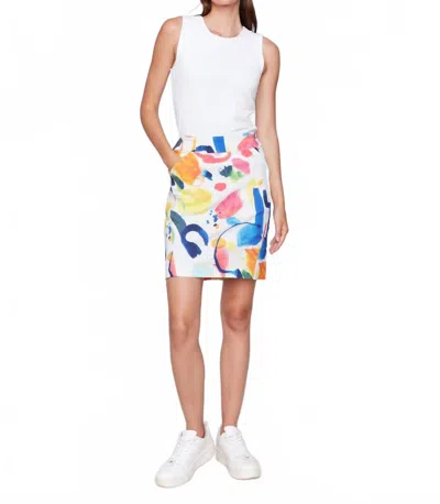 Charlie B Printed Stretch Skort In Abstract In White