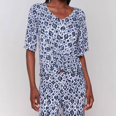 Charlie B Printed V-neck Top In Arabesque