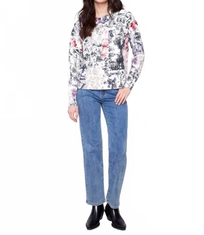 Charlie B Printed With Side Buttons Sweater - Plus In Frame In Multi
