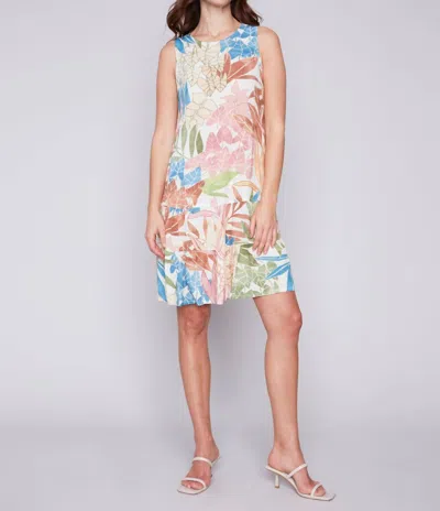 Charlie B Printed With Tiered Ruffles Dress In Multi Color