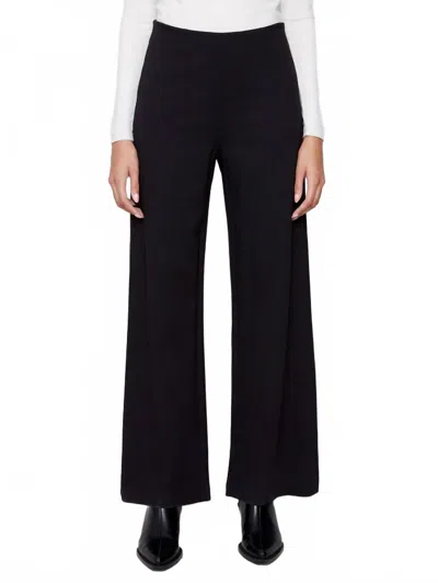 Charlie B Pull-on Ponte Wide Leg Pants In Black