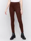 Charlie B Pull On Slim Pants In Mocha