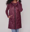 CHARLIE B QUILTED PUFFER VEST IN PORT