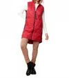 Charlie B Quilted Puffer Zip Vest In Red In Red