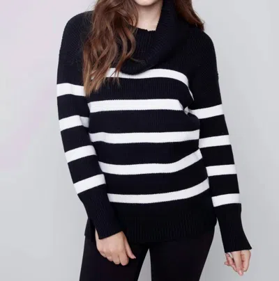 Charlie B Quinn Sweater In Black/white In Multi
