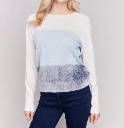 Charlie B Raglan Sleeve Crew Neck Sweater In Blue