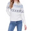 Charlie B Raglan Sleeve Ski Sweater In Ecru In White
